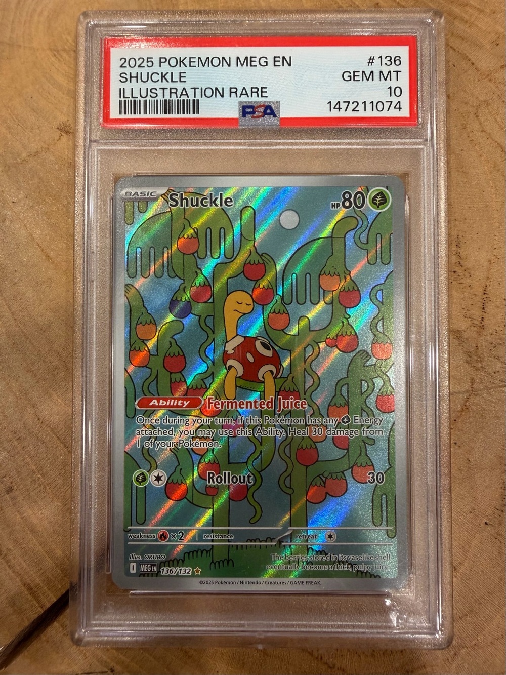 Pokemon Shuckle Holographic Green Red Yellow Illustration Rare PSA 10